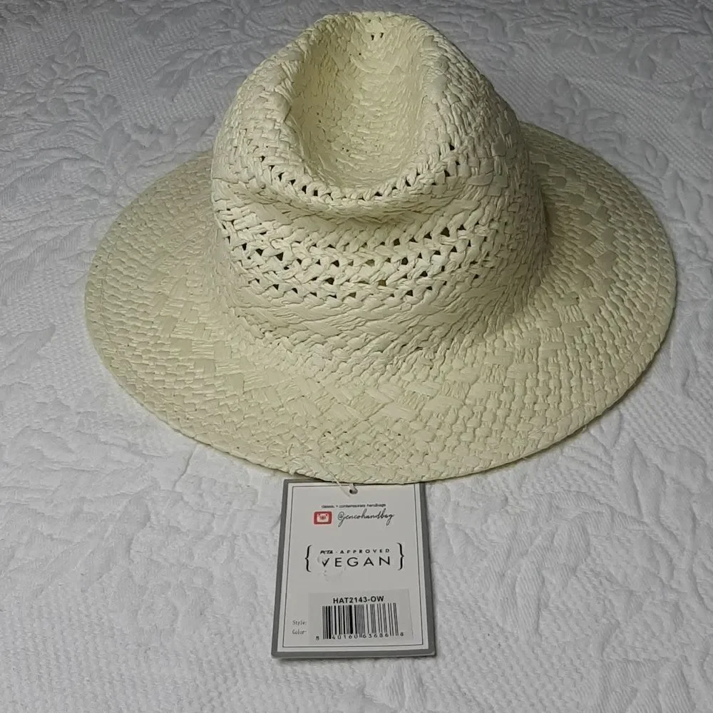 Jen&Co Cream Paper Hat NWT